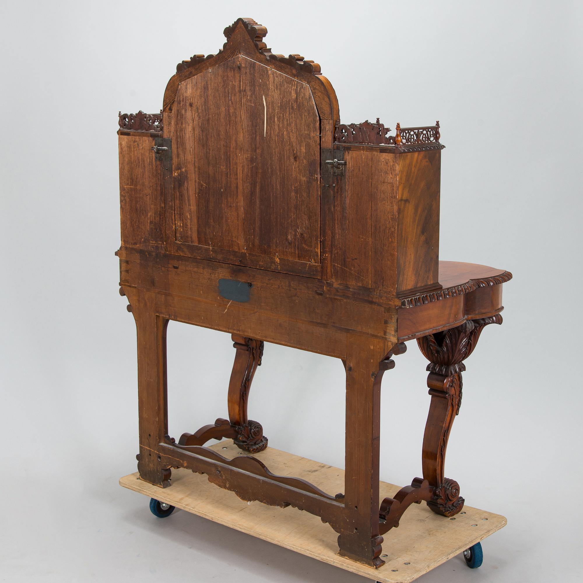 A late 19th century vanity table with stool, Russia.