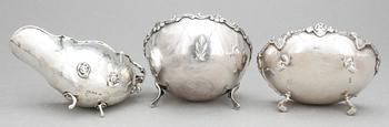 PARTI SILVER, 3 delar, bla Egypten och Tyskland, 1900-tal. Tot vikt 320 gram.