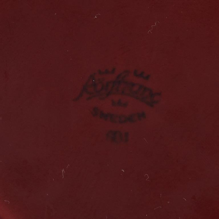 Marianne Westman, koppar med fat, 7 st, "Red Top", Rörstrand.