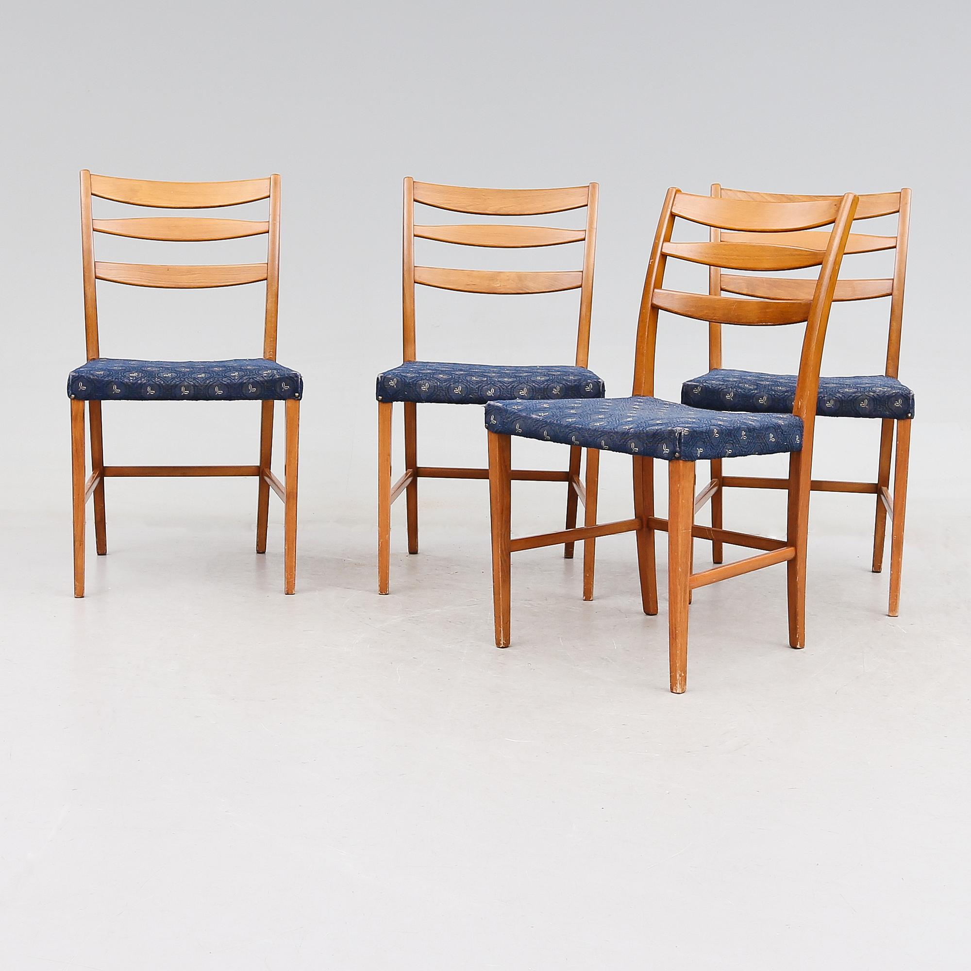 STOLAR, 4 st, Carl Malmsten, Bröderna Janssons Möbelfabrik, Skillingaryd, 1900-talets mitt.