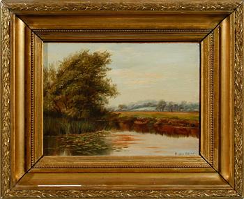 JOHN CLAYTON ADAMS, troligen, olja på pannå. Bär sign. Omkring 1900.