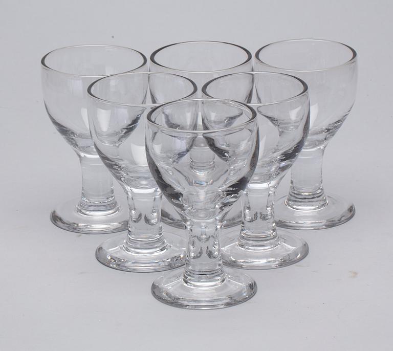 ÖLGLAS, 6 st, "Ruben", Signe Persson-Melin, Boda glasbruk, formgivet 1967.