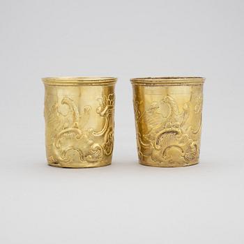 BÄGARE, mässing /Argent haché, troligen sent 1700-tal, Ryssland.