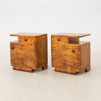 Bedside tables, a pair, Art Deco, first half of the 20th century.
