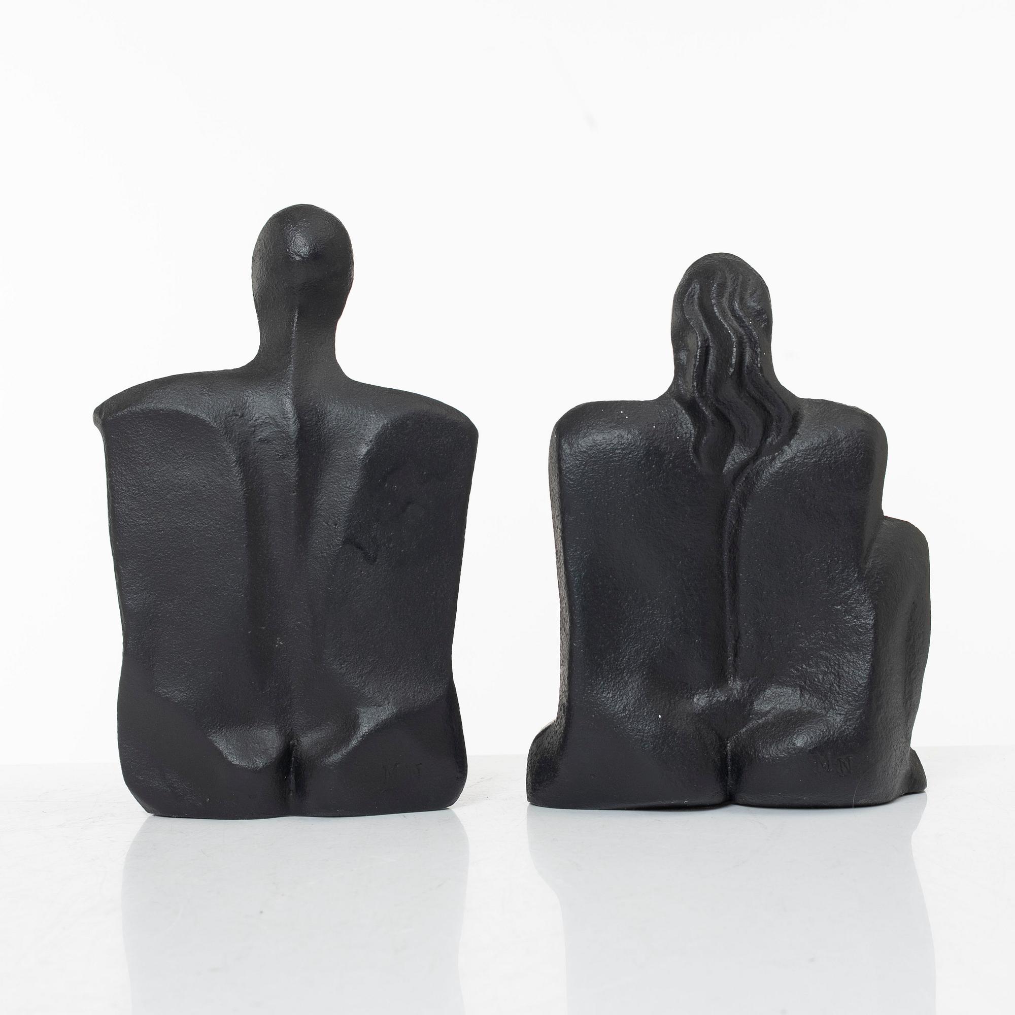 Marita Norin, Bookends, a pair, signed.