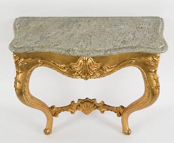 A second half of the 19th century mirror and console table.