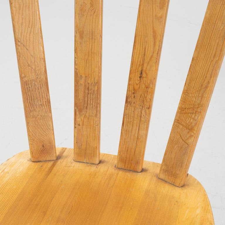 Göran Malmvall, a set of four pine chairs, Svensk Fur, mid 20th Century.