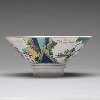 A famille verte conical bowl, Qing dynasty, Kangxi (1662-1722).