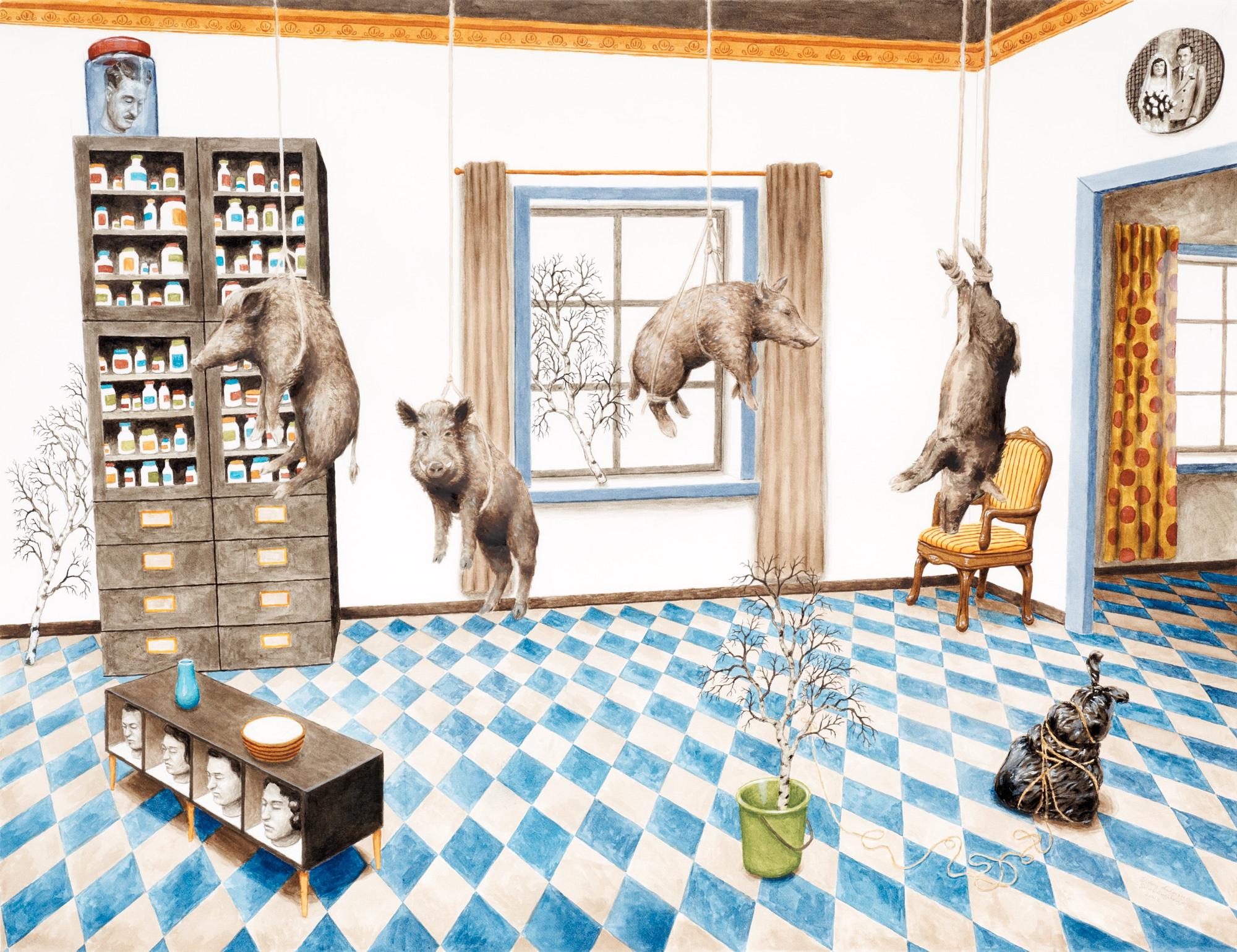 Willem Andersson, "Svinfångsten" (Catching swine).