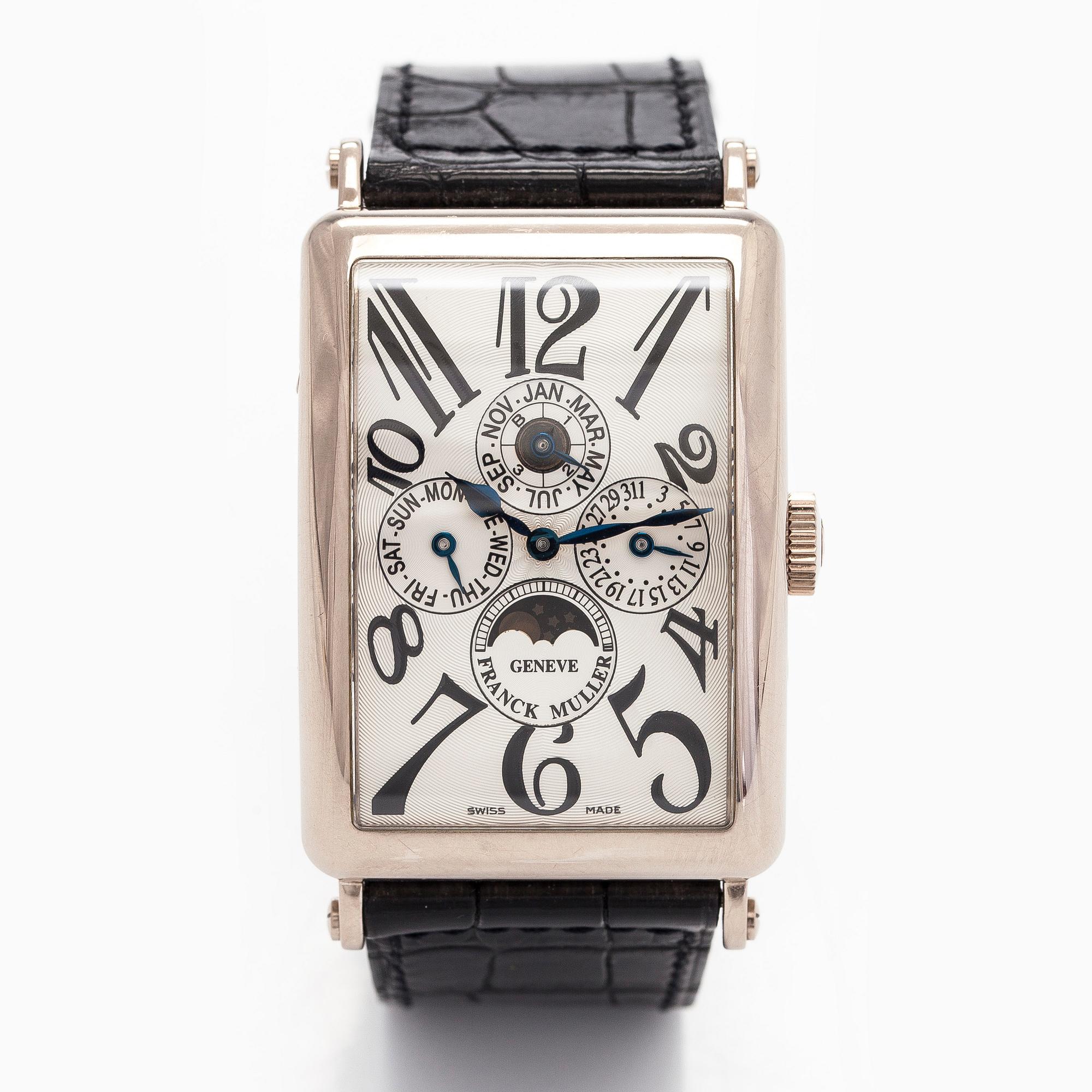Franck Muller, Long Island, Perpetual Calendar, 44 x 32 mm, 18K white gold, automatic.