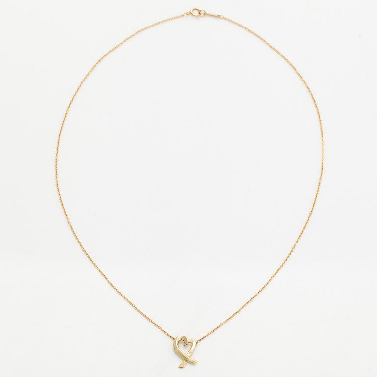 Tiffany & Co, Paloma Picasso, an 18K gold "Loving Heart" necklace.