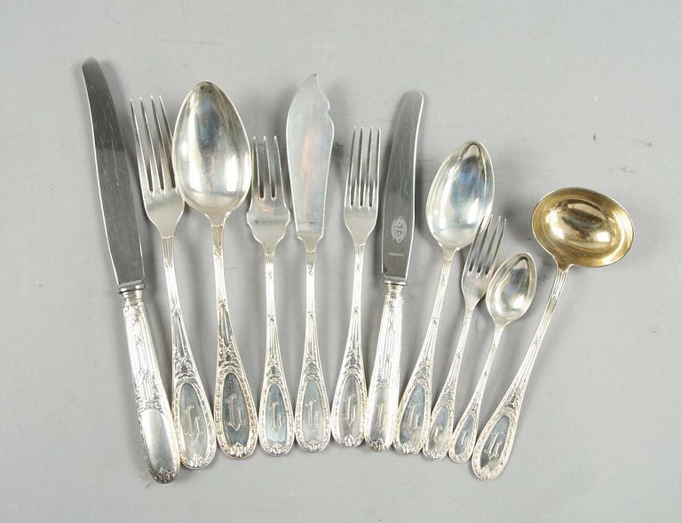BESTICKUPPSÄTTNING, silver, "Louis XVI", CG Hallberg, 120 delar, 1911.