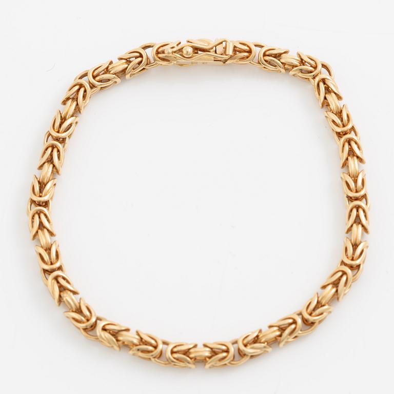 Bracelet, 18K gold, emperor link.