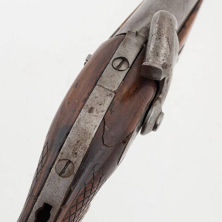 A Swedish smooth bored percussion pistol, 1850 pattern.