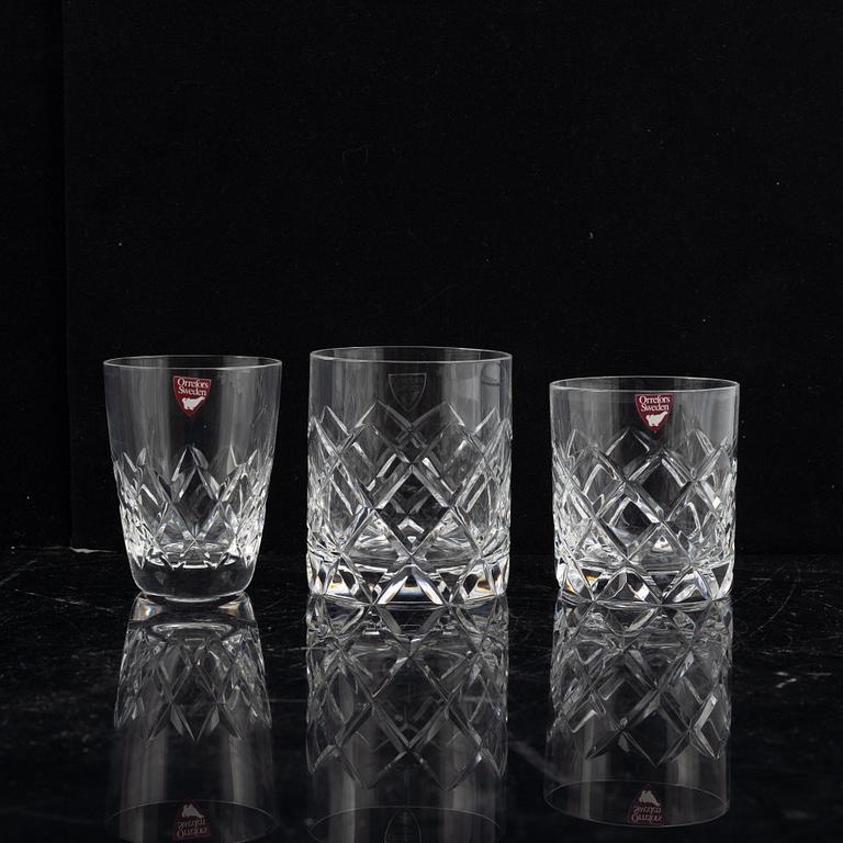 Gunnar Cyrén, glass service, 84 pieces, "Karolina", Olle Alberius, 12 pcs "Napoleon", Gunnar Cyrén, 24 pcs "Sofiero" Orrefors.