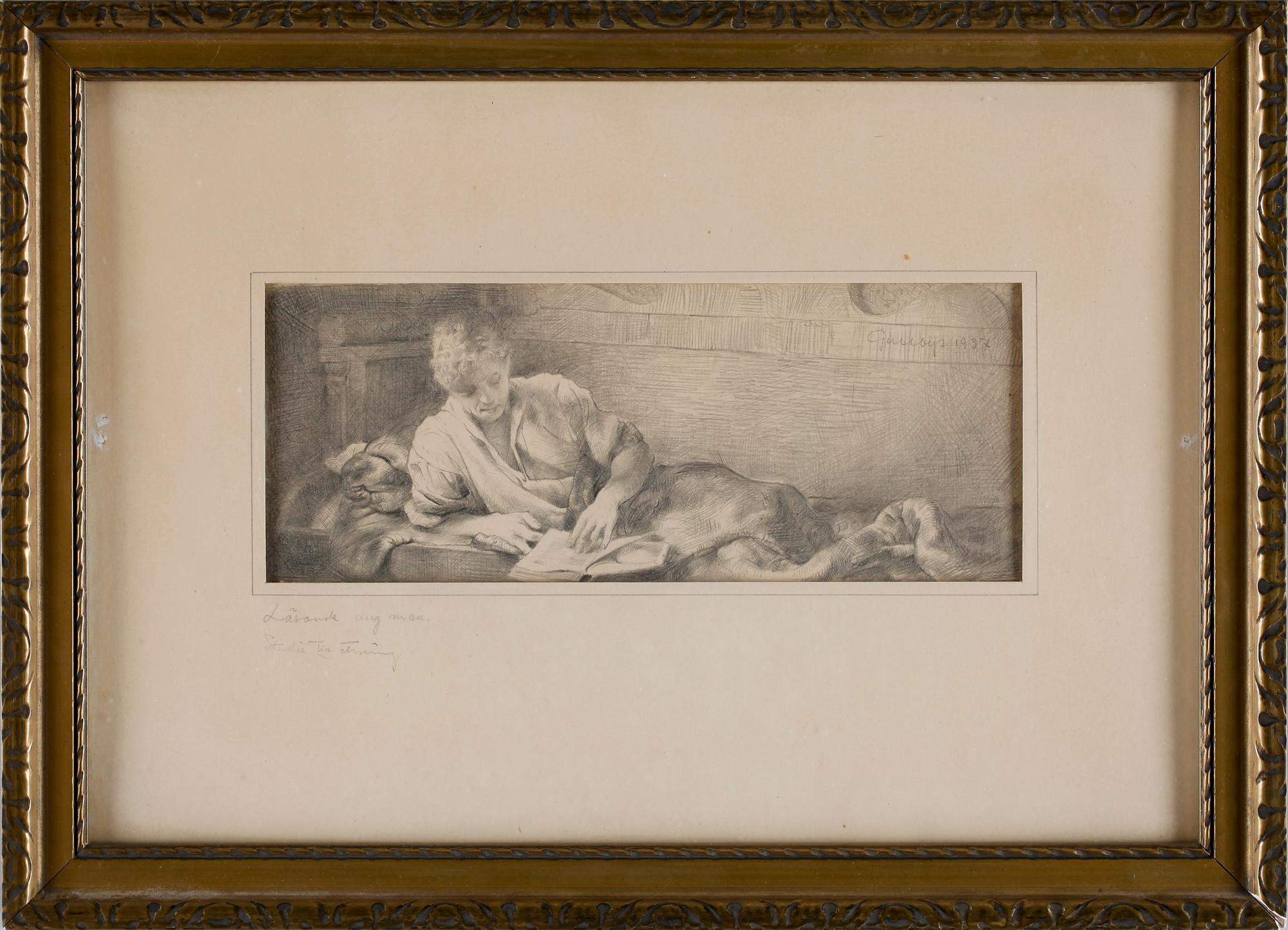 FOLKE GULLBY, blyertsteckning, sign o dat 1937.