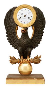 801. A Swedish Empire mantel clock, by E. Engelbrechten.