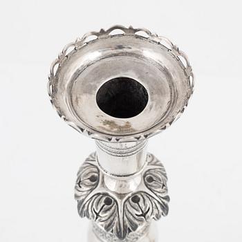 A pair of late Empire silver candlesticks, Grodno, Belarus, 1855.