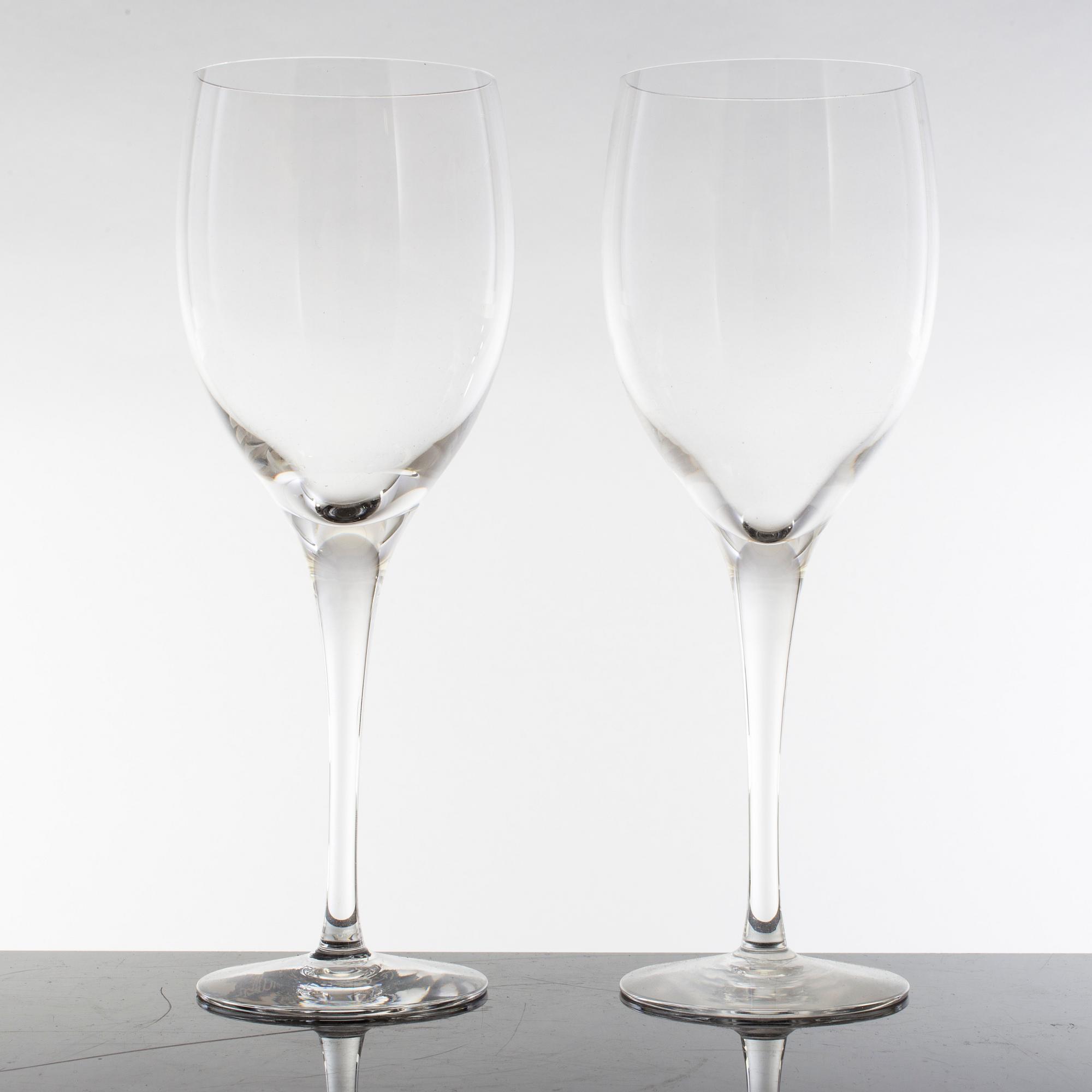 12 NILS LANDBERG 'Illusion' claret glasses from Orrefors.