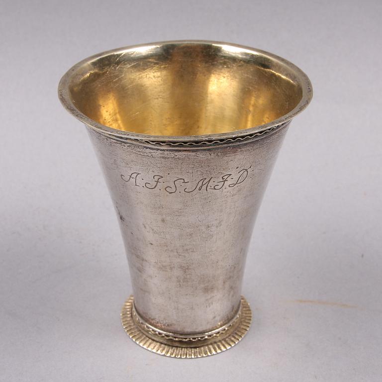 BÄGARE, silver, troligen Carl Magnus Lundholm, Norrköping 1780.