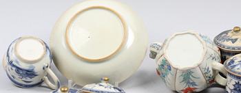 PARTI PORSLIN, 10 st, Kina, Qianlong resp Jiaqing 1700-1800-tal.