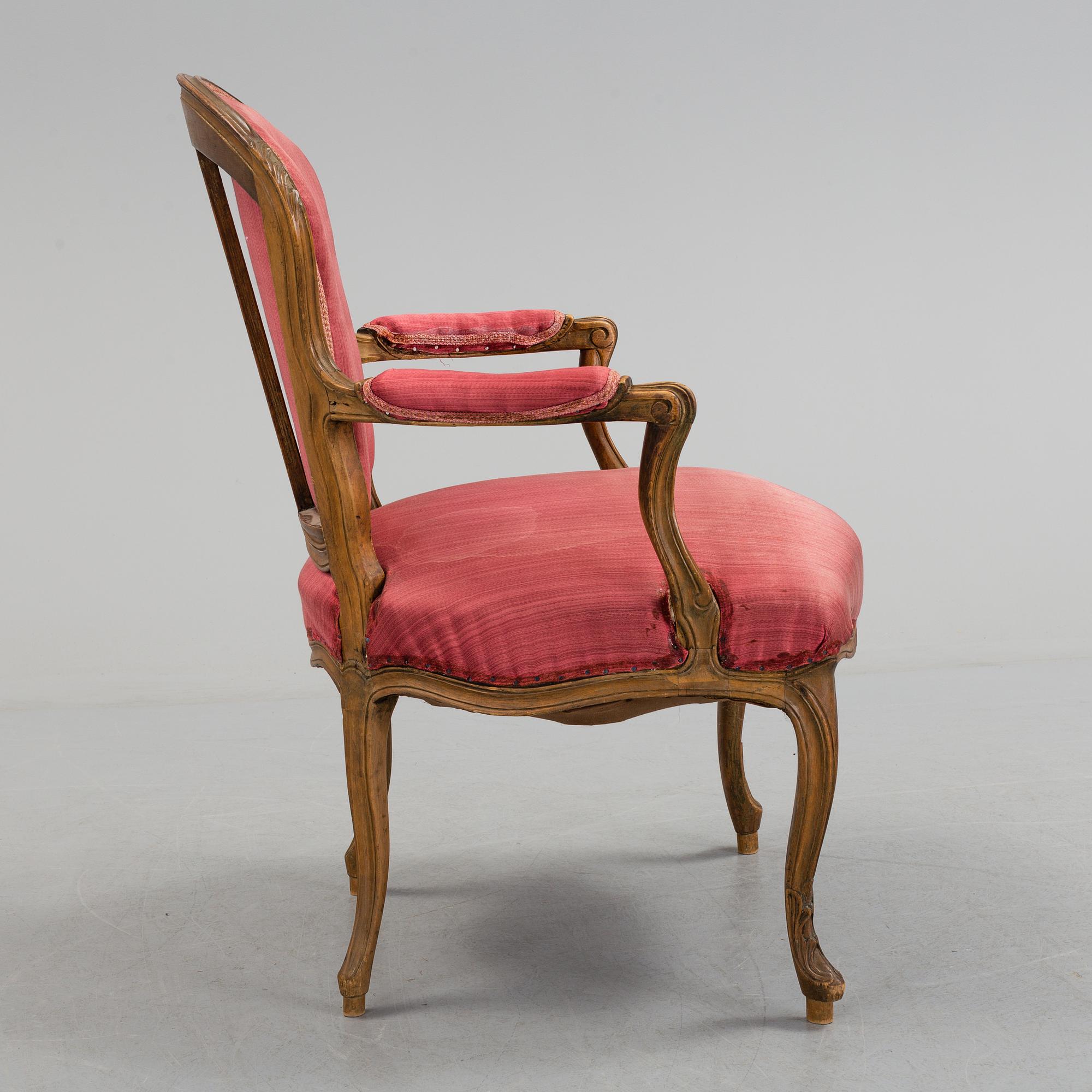 A 19th century rococo style chair.