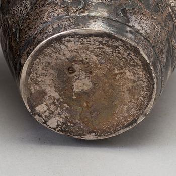 Vaser, 3 st, silver, möjligen persiska, 1900-tal.