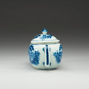 A blue and white bourdalou, Qing dynasty, Qianlong (1736-95).