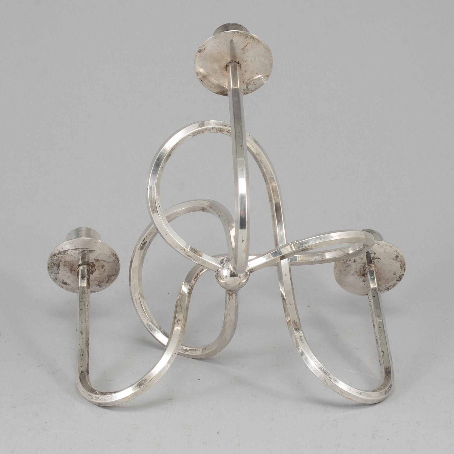 JOSEF FRANK, a 'Vänskapsknuten' silver plated brass candelabrum from Svenskt Tenn.