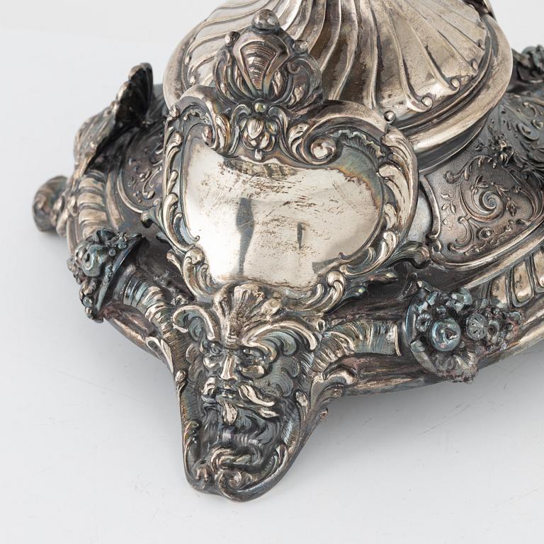 A silver and cut glass centrepiece, Estonia, circa 1920-1940.