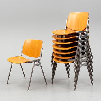 a set of 8 chairs by Giancarlo Piretti for Castelli Italy.