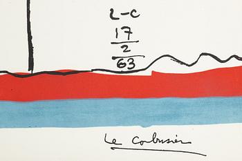 Le Corbusier, color lithograph, signed in print and monogram signed and dated 17-2-63 in print.