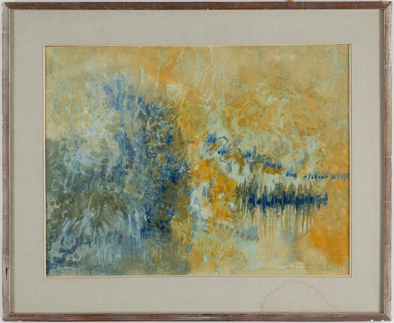 TUULIKKI PIETILÄ, mixed media on paper, 1975, signed with dedicaiton.