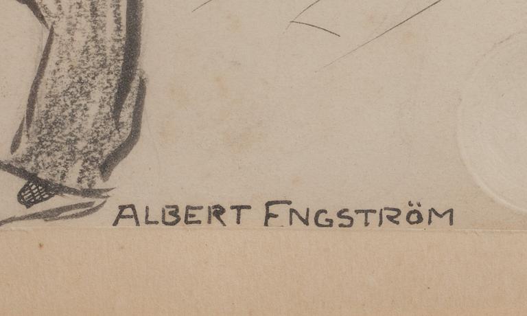 ALBERT ENGSTRÖM, Tuschteckning, signerad.