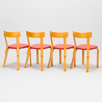 ALVAR AALTO, STOLAR, 4 st, modell 69, Artek 1960-tal.