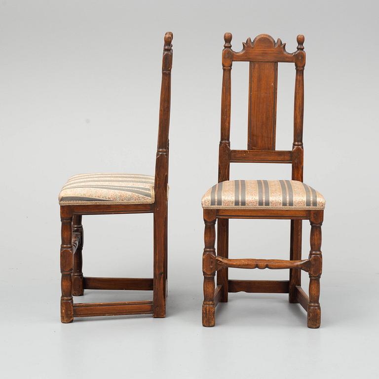 Four 18th century chairs.