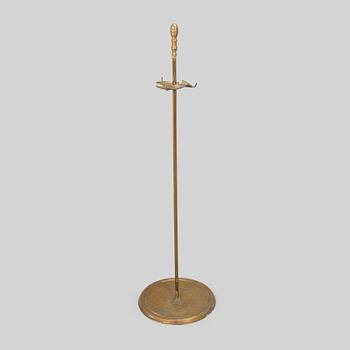 A brass fire set, 20th century.