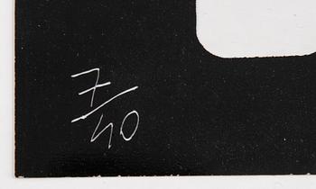 Joe Tilson, färgserigrafier och résin, 5 st, 1968, signerade 7/40.