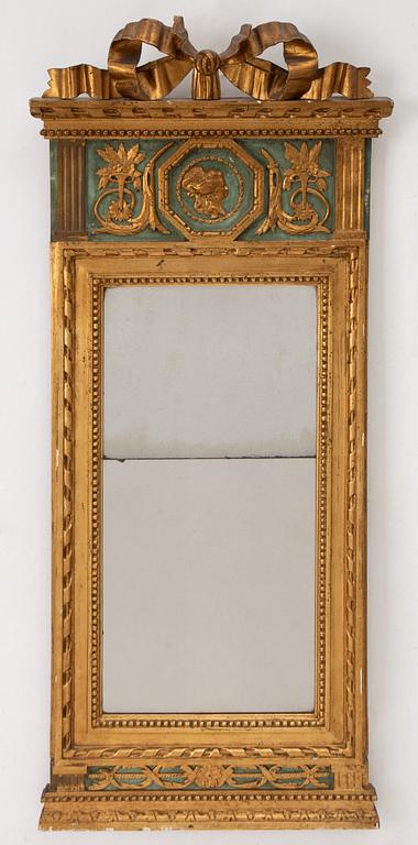 A late Gustavian mirror, late 18th Century.