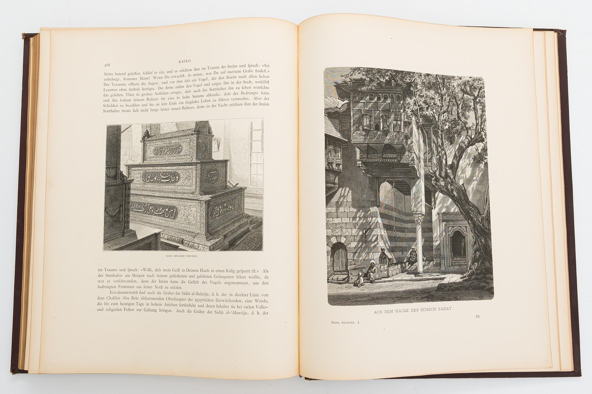 Georg Ebers, böcker i två volymer, "Aegypten", 2:a upplagan, Stuttgart & Leipzig 1879-80.