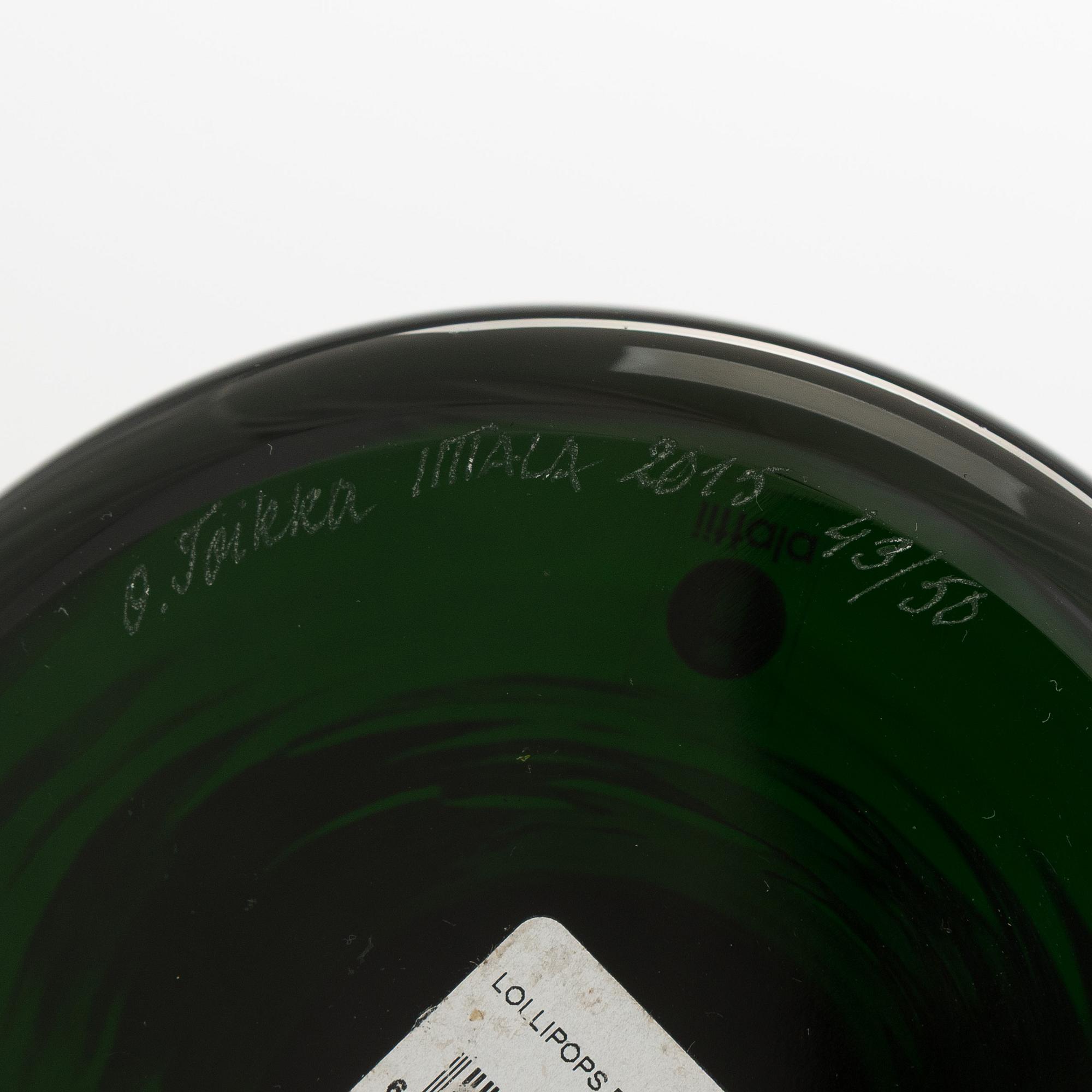 Oiva Toikka, skulptur, "Lollipop", signerad O. Toikka Iittala 2015 43/50.