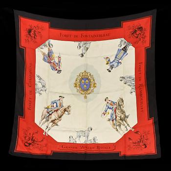 SCARF, siden, "Grande Venerie Royal", design Jean Charles Hallo, Hermès, Paris, formgiven 1956.