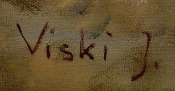 JANOS VISKI, olja på duk, sign.