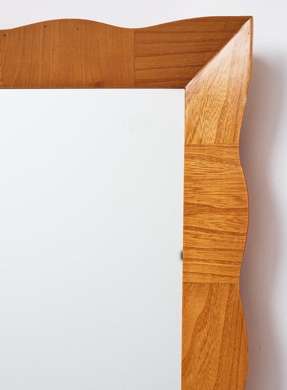 Swedish Modern, an elm mirror, Fröseke, 1940-50s.