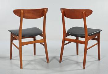 STOLAR, 6 st, Farstrup Möbelfabrik, Danmark. 1950/60-tal.