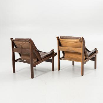 Torbjørn Afdal, Armchairs, a pair, "Hunter", Stranda Industri A/S for Bruksbo, Norway, 1960s/70s.