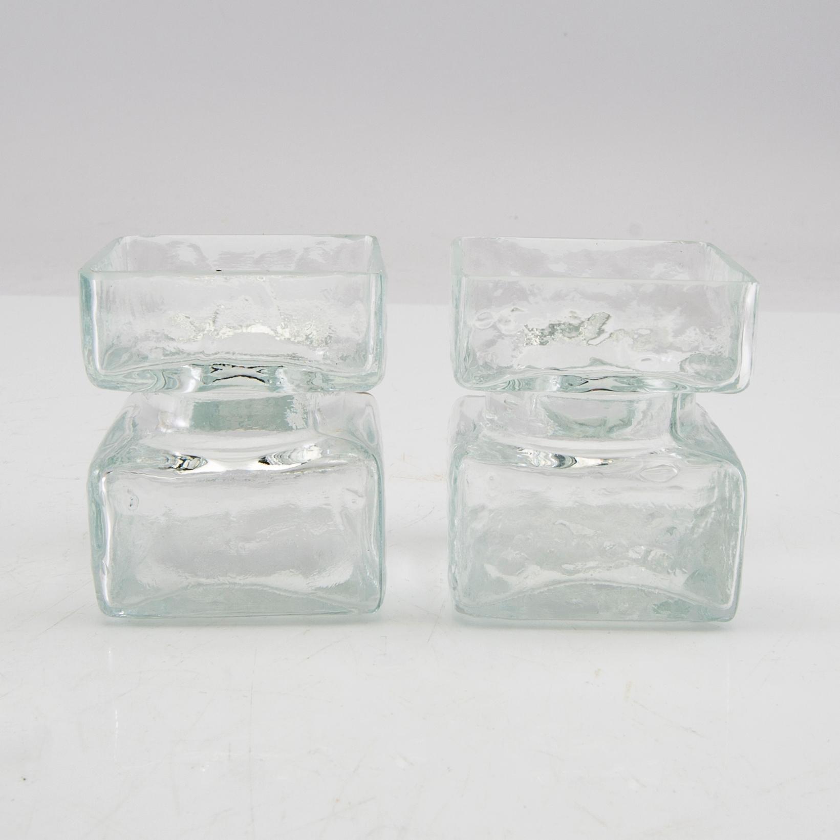 Helena Tynell, vases 9 pcs "Pala" Riihimäki Glass, designed in 1964.