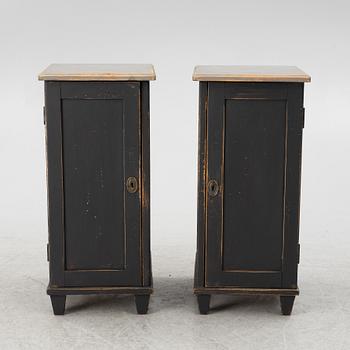 Bedside tables, a pair, first half of the 20th century.