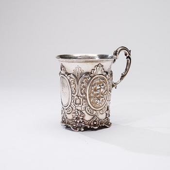 MUGG, sterling silver, Thomas Freeth II, London 1856. Vikt ca 179,5 g.