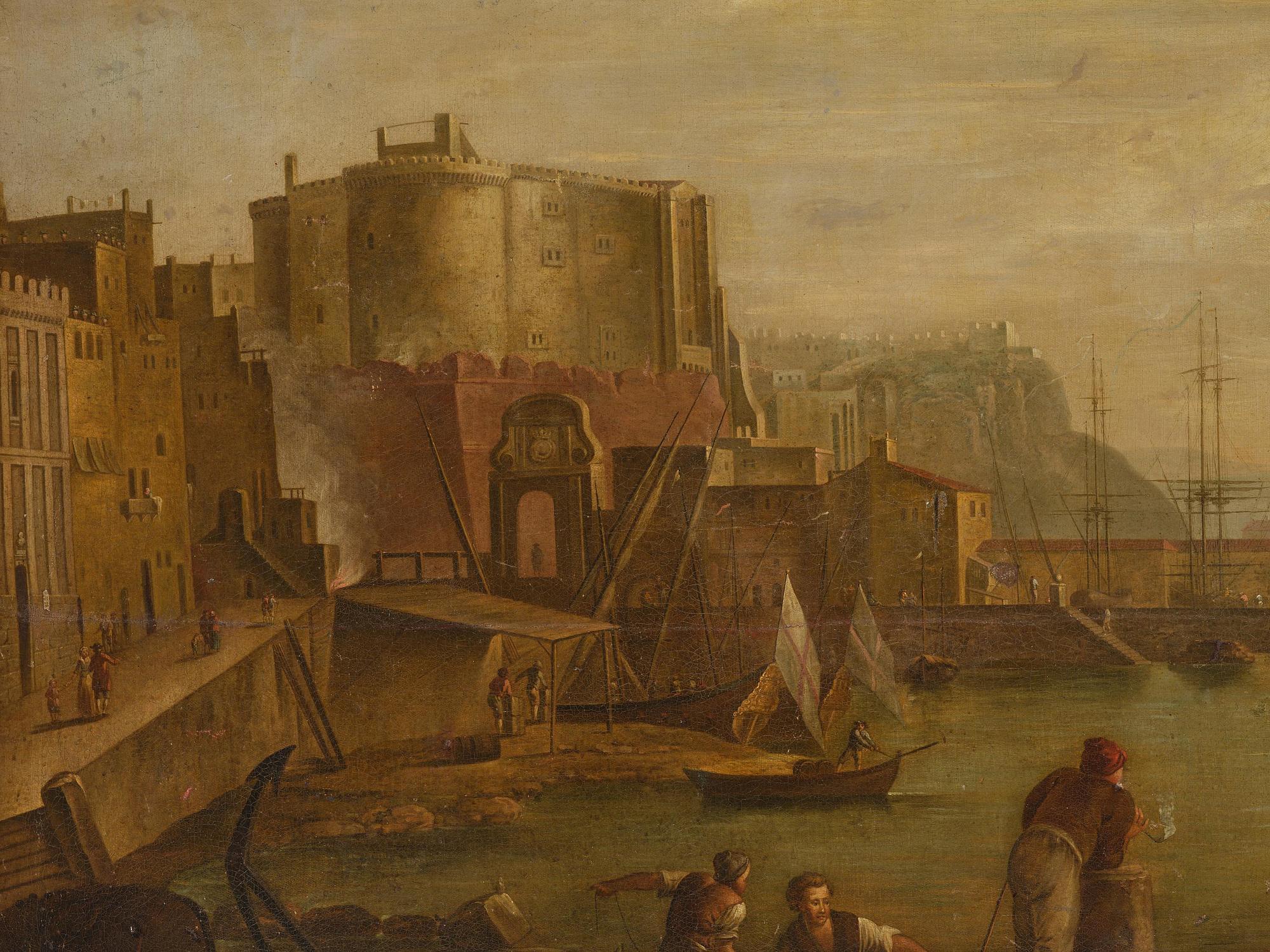 Claude Joseph Vernet, hans efterföljd, Hamnscen med båtar och figurer.